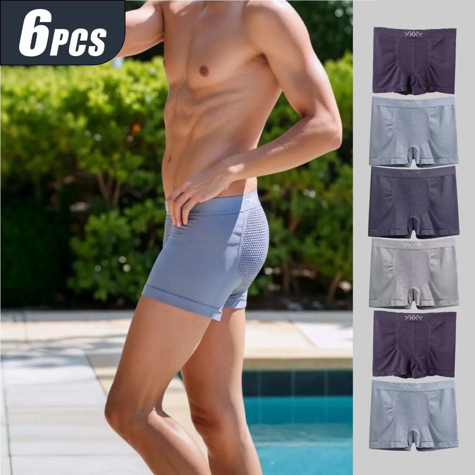 Men’s Boxer Briefs Soft Cotton High Elastic No Roll Design