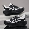 Lightweight black and white outdoor running shoes