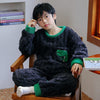 Black dinosaur pajama set for boys, cozy winter wear