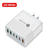 US White 55W 6 Port USB Charger