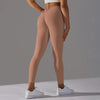 Beige push up sports leggings with V-waist