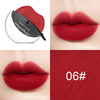 Bright red matte lipstick with thin and thick coating