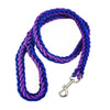 Purple and blue braided dog leash