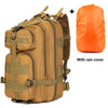 Tan first aid outdoor backpack with rain cover