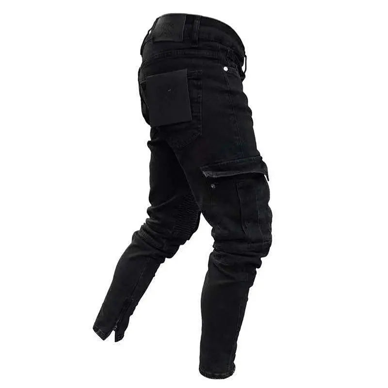 Men’s Cargo Jeans – Relaxed Fit, Multi-Pocket, Lightweight Denim for Urban Spring & Summer Streetwear