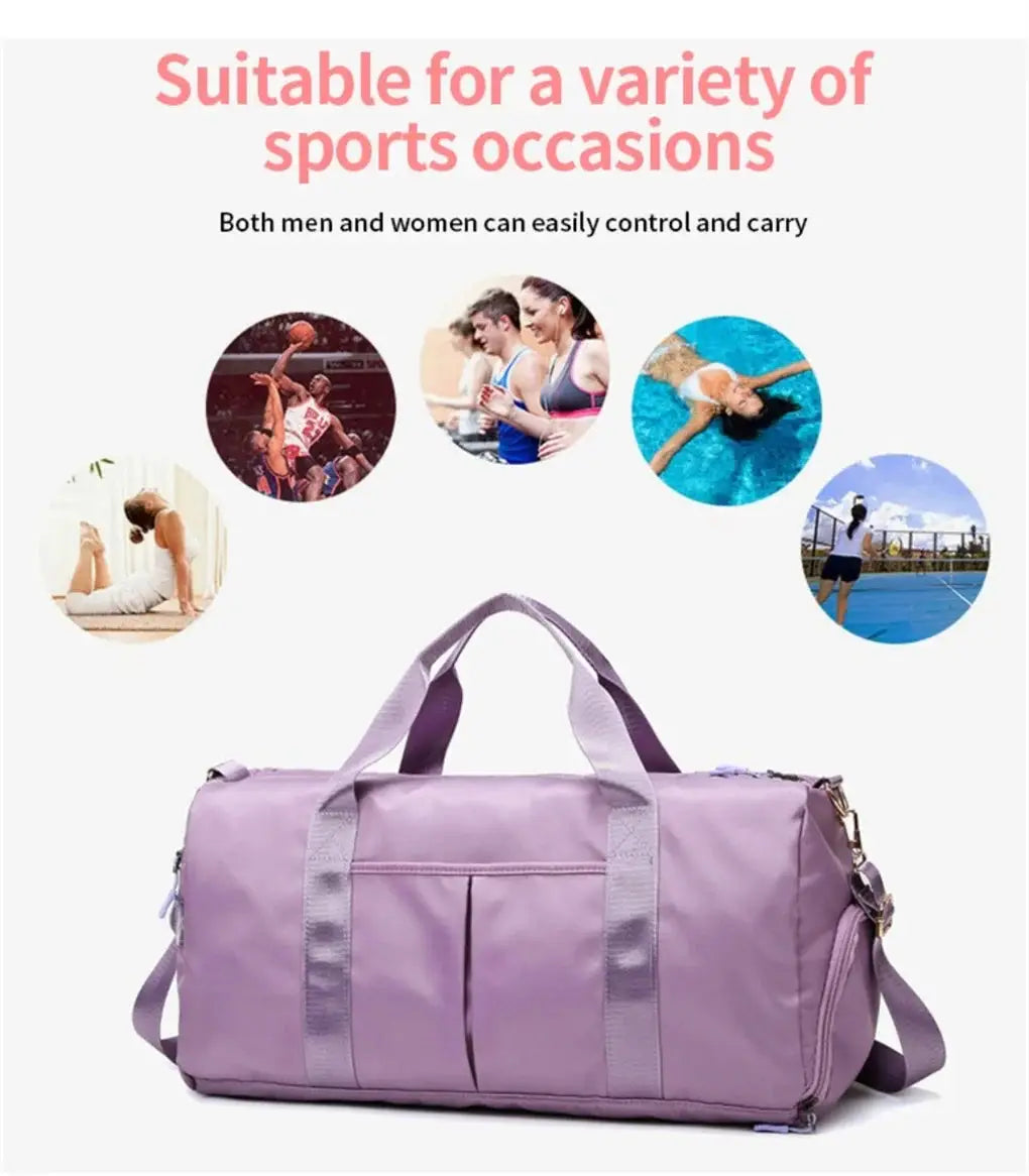 Unisex Sports Duffle Bag Waterproof with Dry-Wet Separation, Large Capacity for Gym & Travel
