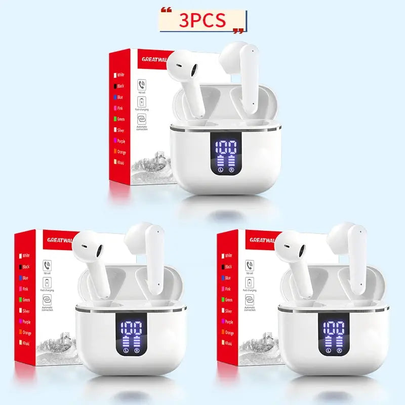 Wireless Bluetooth 5.3 Earbuds with Smart Digital Display, Hi-Fi Sound & High-Fidelity Stereo Audio