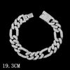 Rhinestone Inlaid Cuban Chain Bracelet