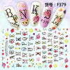 Alphabet garden floral nail stickers with pastel colors