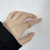 14k Real Gold Ring with Full Cubic Zirconia for Women