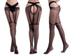 Geometric open crotch fishnet stockings