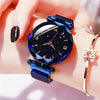 Women's diamond quartz watch with magnetic buckle