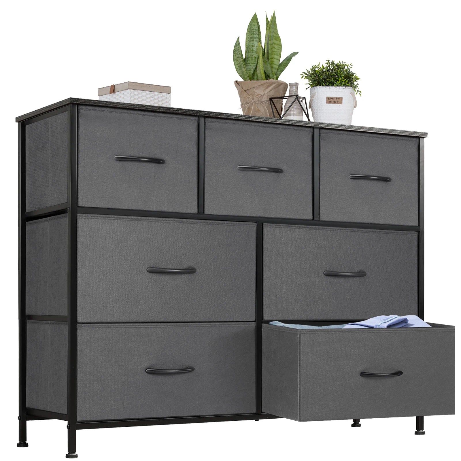 Fabric dresser organizer for bedroom with 7 drawers