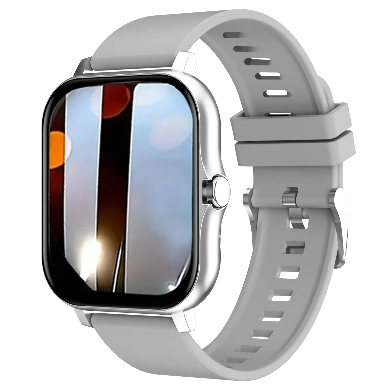 Smartwatch with multi-sport mode, calorie tracking, weather updates, message alerts, compatible with Android & iOS