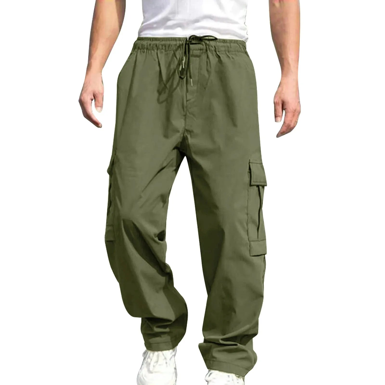 Men’s Cargo Pants Loose Fit With Drawstring And Pockets