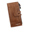 Brown leather fashion long wallet for women