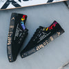 Men's graffiti canvas shoes with colorful design