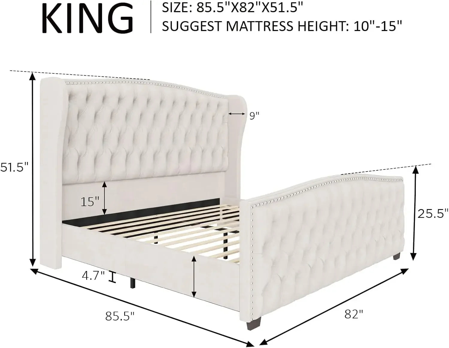 King size bed frame