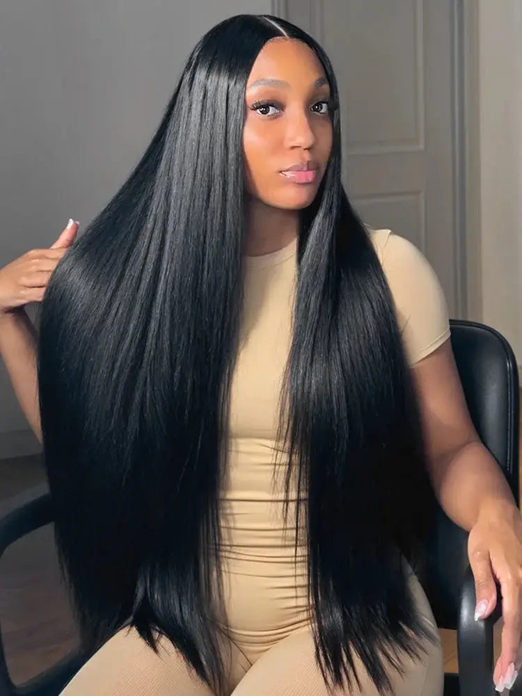 HD Lace Frontal Wig 13x6 – 250 Density, Glueless 5x5 or 13x4 Closure, 30-40” Straight Human Hair