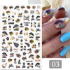 Colorful butterfly nail art stickers with floral accents