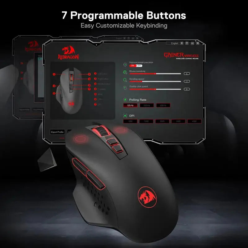 Wireless Gaming Mouse Redragon M656 4000 DPI Performance