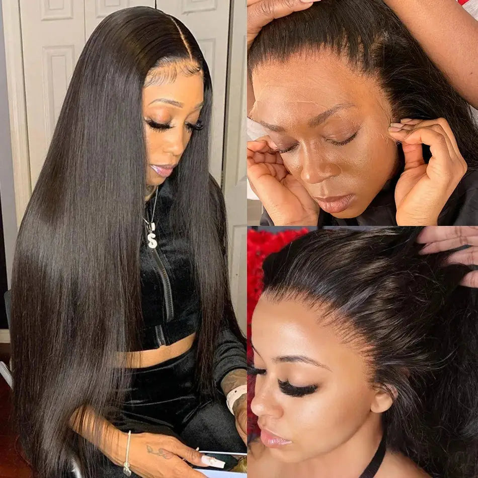 HD Lace Frontal Wig 13x6 – 250 Density, Glueless 5x5 or 13x4 Closure, 30-40” Straight Human Hair