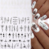 Text and motivational nail art stickers in black