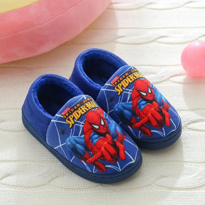 Spider-Man Cartoon Print Cotton Slippers for Kids