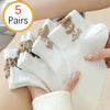 5/10 Pairs Women Cartoon Teddy Bear Print Ankle Socks