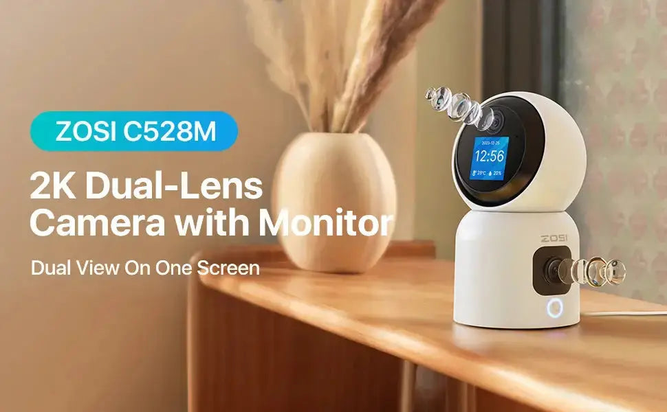 360° Indoor WiFi Security Camera PTZ with AI Tracking, HD Night Vision & Baby Monitor Mode