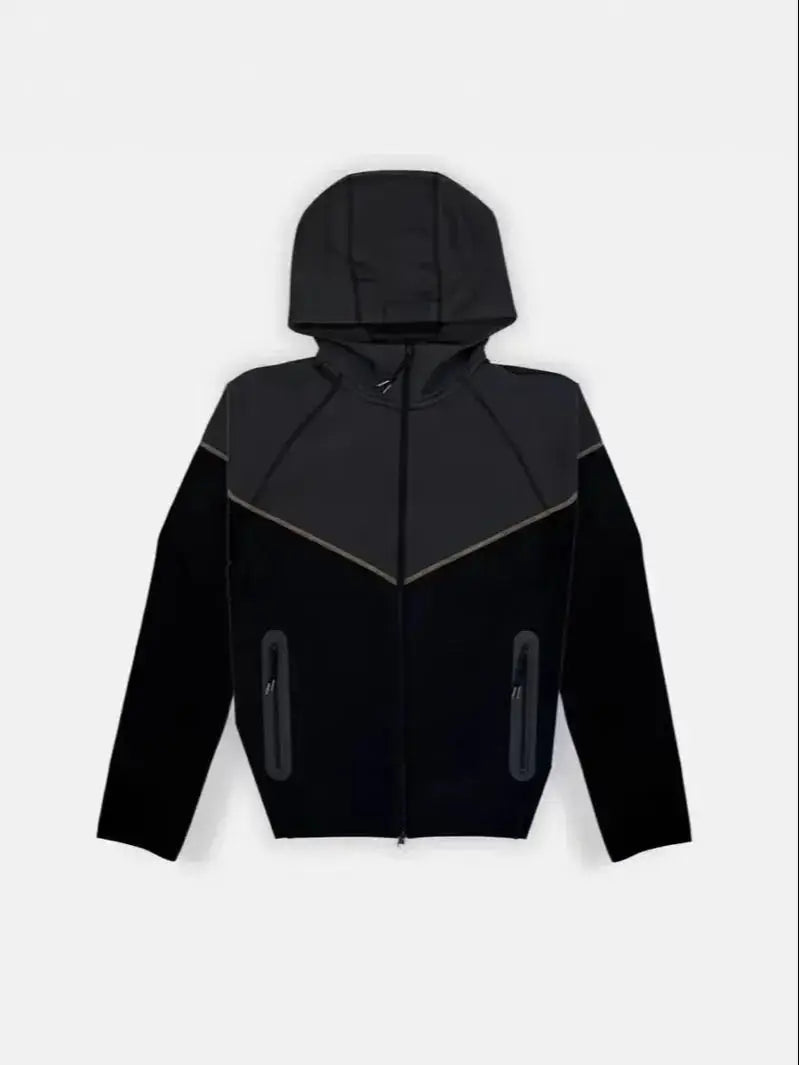 Unisex windbreaker jacket with hood, windproof urban sportswear, casual hip hop style for men and women