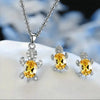 Yellow gemstone turtle earrings and necklace set