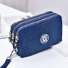 Blue women's zipper pocket wallet