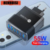 55W 6 Port USB Charger with fast charging feature