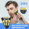 3-in-1 multifunctional grooming kit with man using trimmer