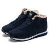 Navy men's casual snow shoes with fur lining