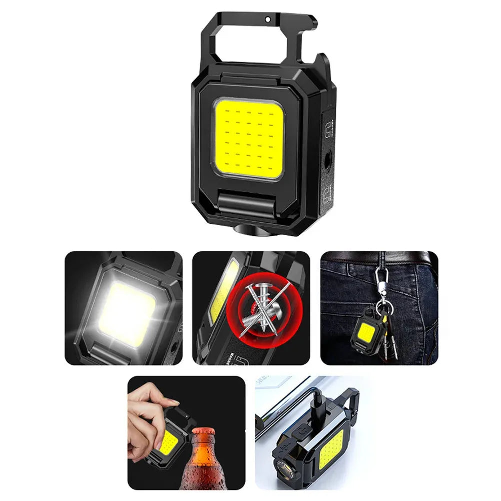 Compact Rechargeable Flashlight with 1000LM COB LED Design