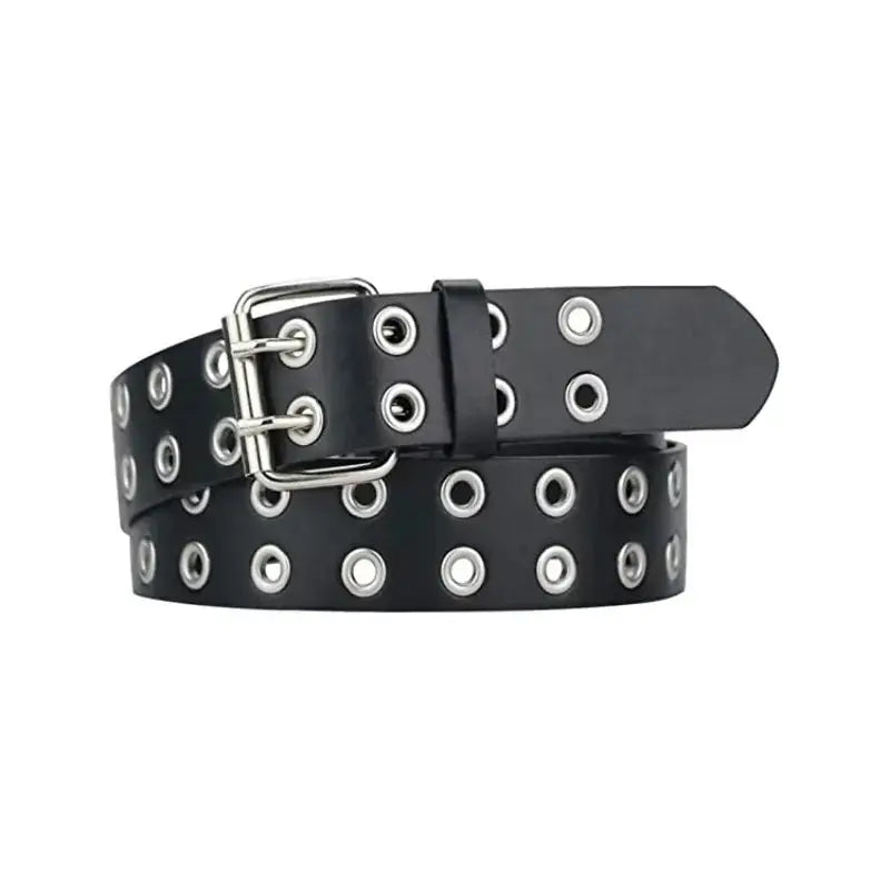 Luxury genuine leather belt with alloy chain for men and women, punk style with metal pin buckle, ideal for jeans