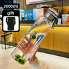 2000ml glass water bottle with carrying case