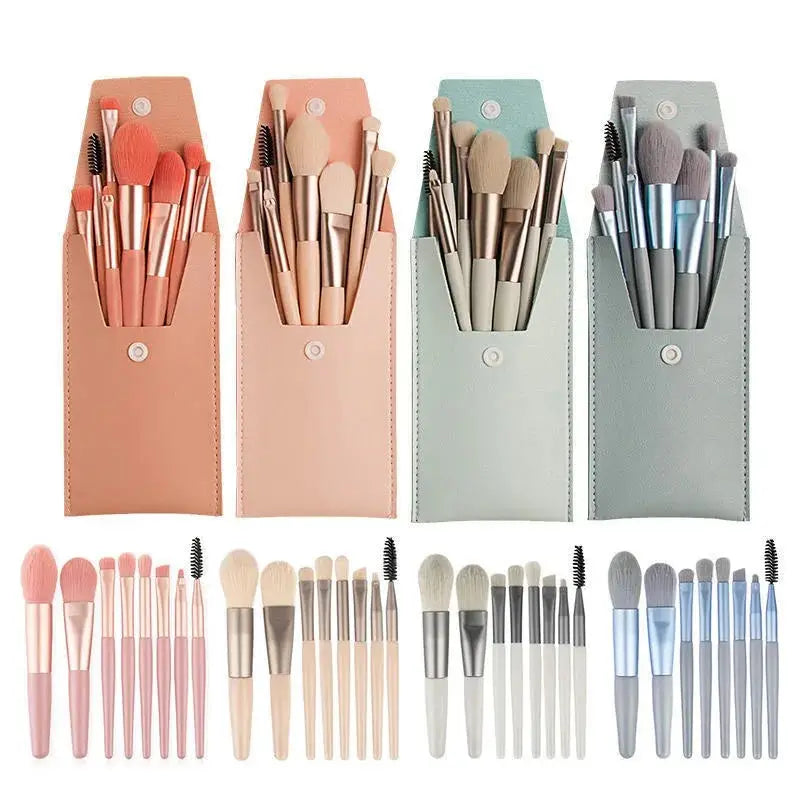 8PCS Makeup Brush Set – Soft Fluffy Eyeshadow, Foundation & Concealer Blending Brushes – Portable Professional Cosmetic Tools