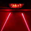 Red LED bike lights projecting parallel laser lines