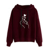 Maroon hoodie with heart hand design