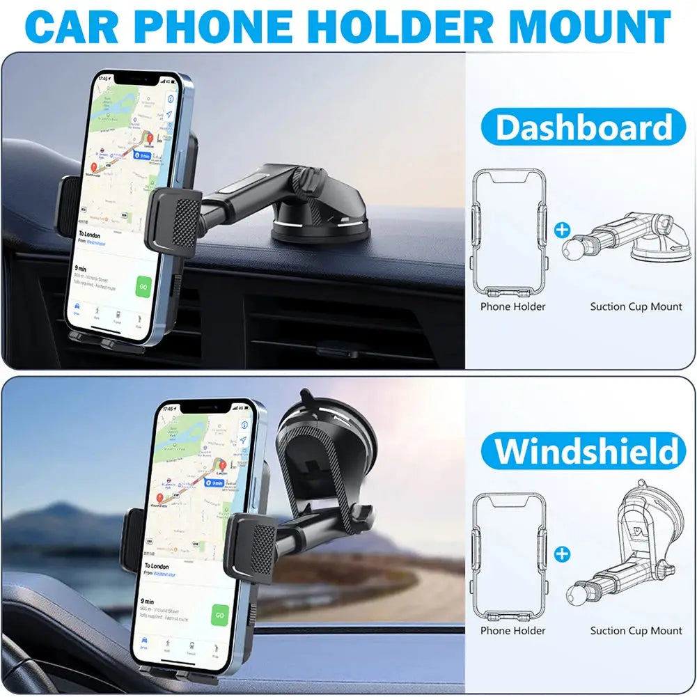 Gravity Car Phone Holder – 360° Rotating Dashboard & Windshield Mount – Universal Stand for 4.7"–7.9" Cellphones