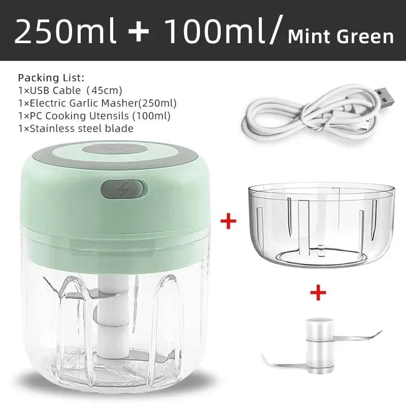 Electric Food Chopper Mini USB Garlic Cutter Portable