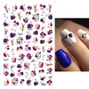 Abstract retro flower and love nail stickers - PMMNAPOLES