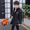 Black hooded jacket with fur trim for kids