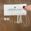 Fashion jewelry set with pearl and butterfly earrings