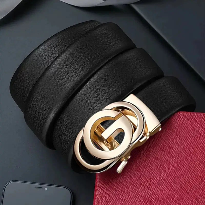 Men's Genuine Leather Belt for Jeans, High-Quality Cowskin Strap with Classic Buckle – Casual & Formal Wear