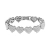 Iced Crystal Heart Shape Chain Bracelet