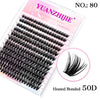 Heated bonded 50D eyelash clusters